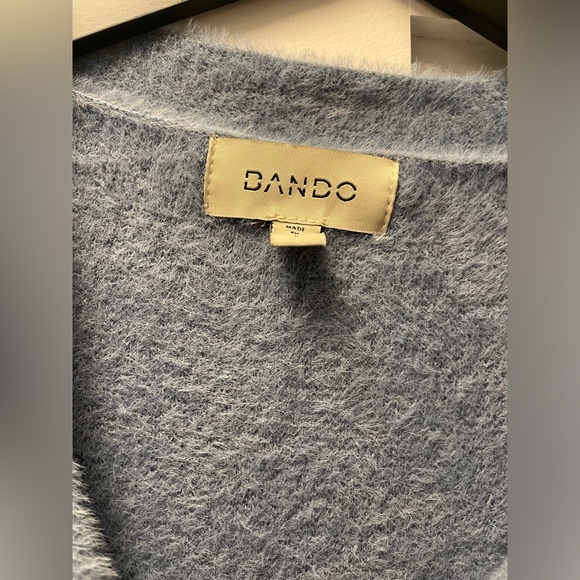 Ombré Blue Fuzzy Knit Cardigan - Picture 2 of 4